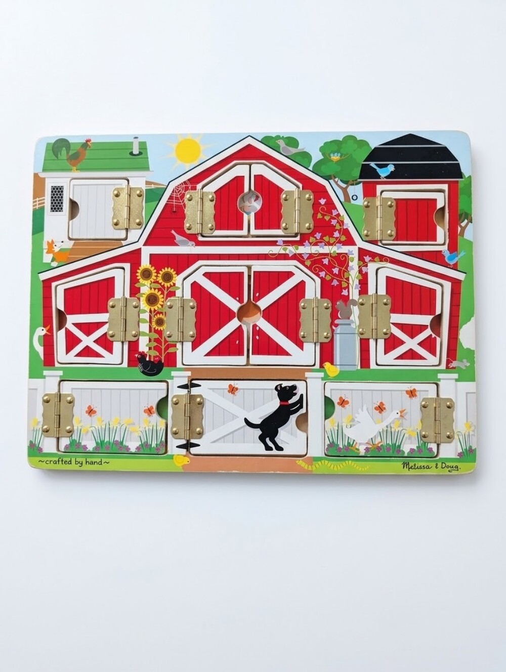 Melissa & Doug Red Barn Wooden Busy Board